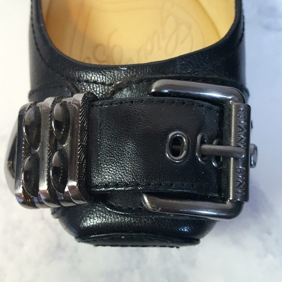 Gianni Bini Black Leather Buckle Ballet Flat Shoe - Picture 3 of 8